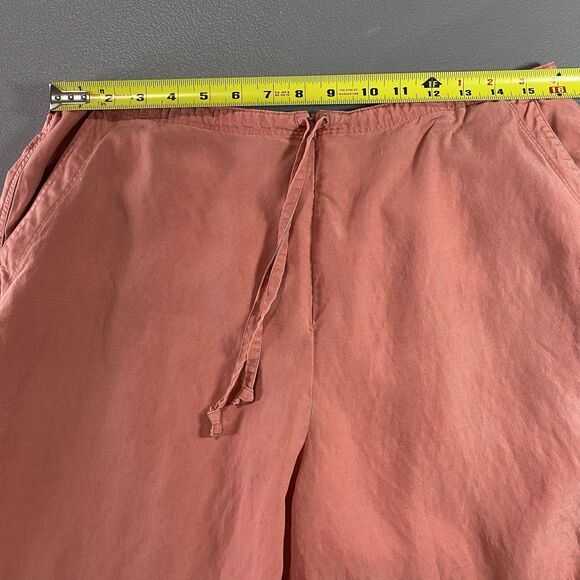 TOMMY BAHAMA Pants Linen Blend Convertible Cropped Wide Leg Womens 14 Coral - Picture 5 of 13